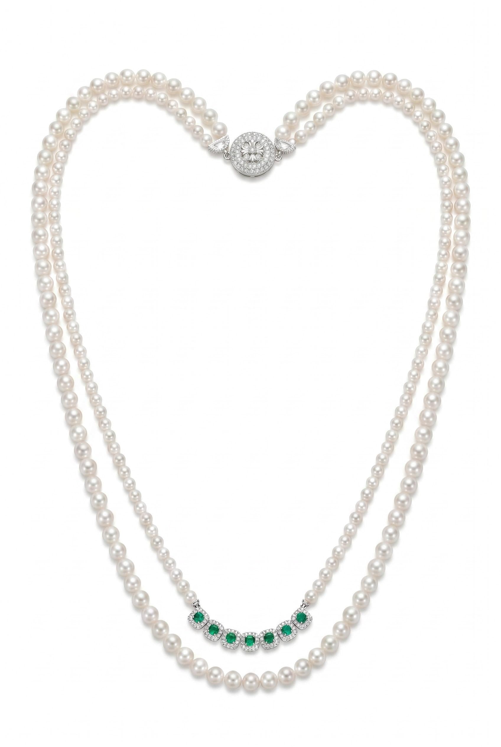 Natural Freshwater Pearl Double Layer Long Necklace