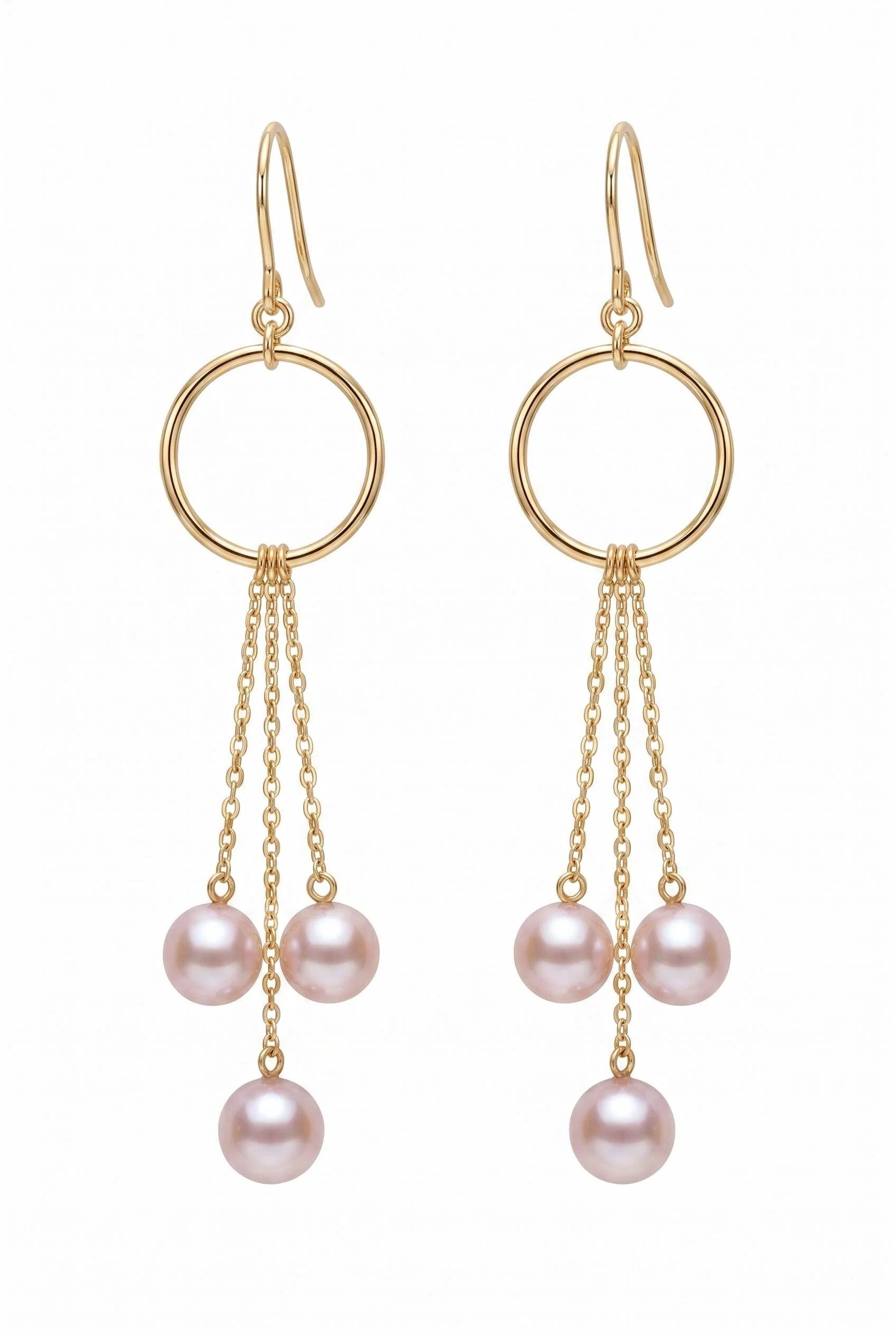 6–6.6mm Akoya Pearl Drop Earrings in 18K Gold