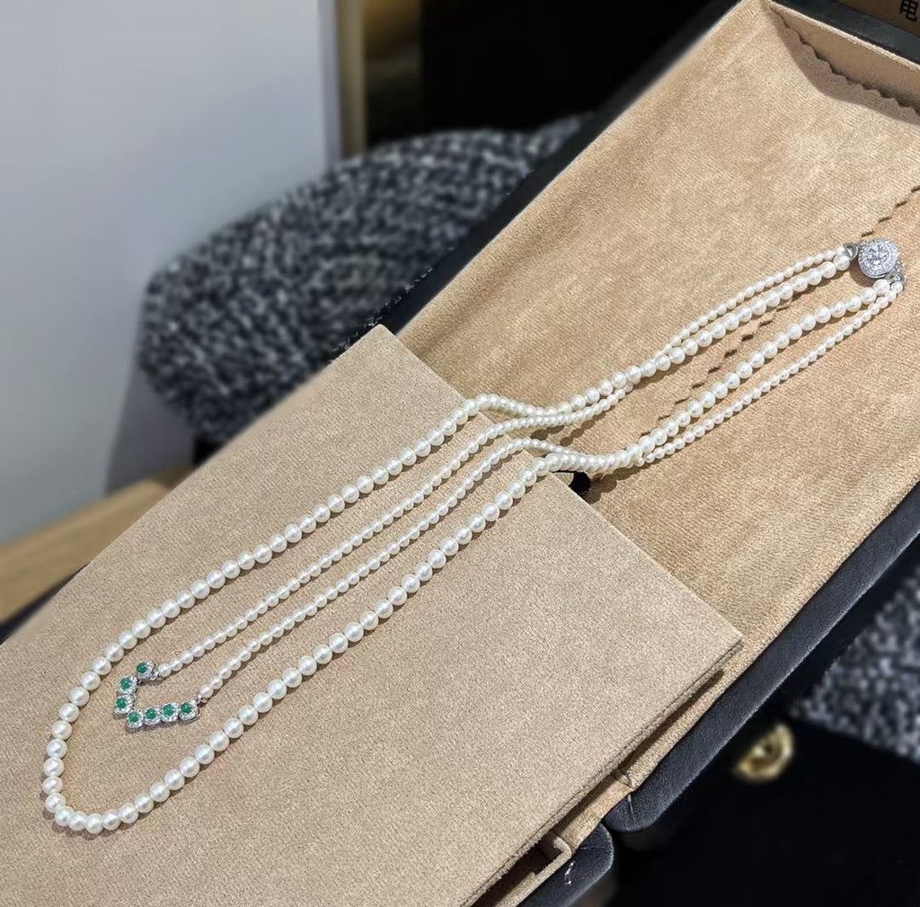 Natural Freshwater Pearl Double Layer Long Necklace