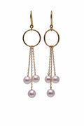 6–6.6mm Akoya Pearl Drop Earrings in 18K Gold