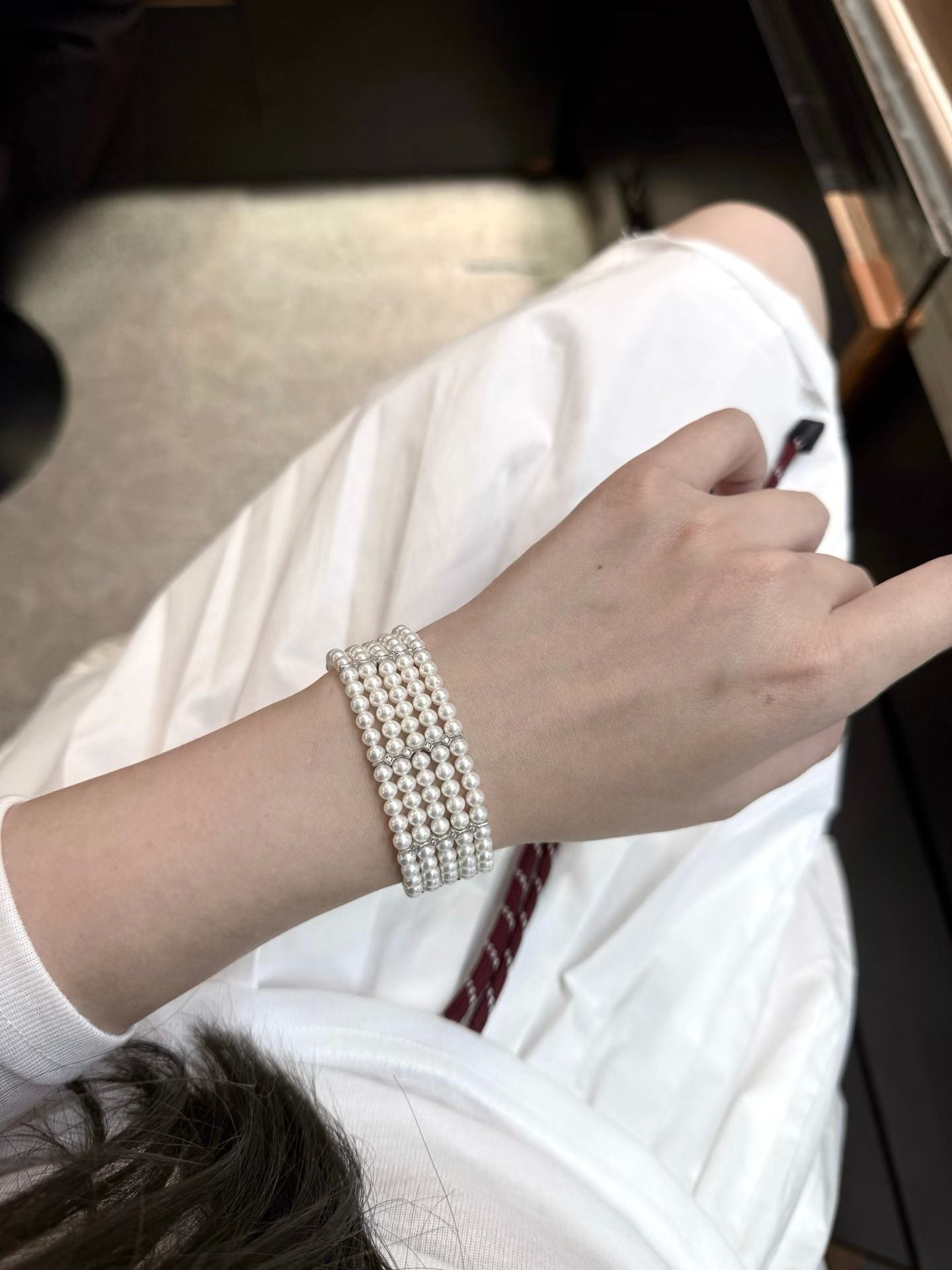 Natural Freshwater Pearl S925 Sliver Bracelet