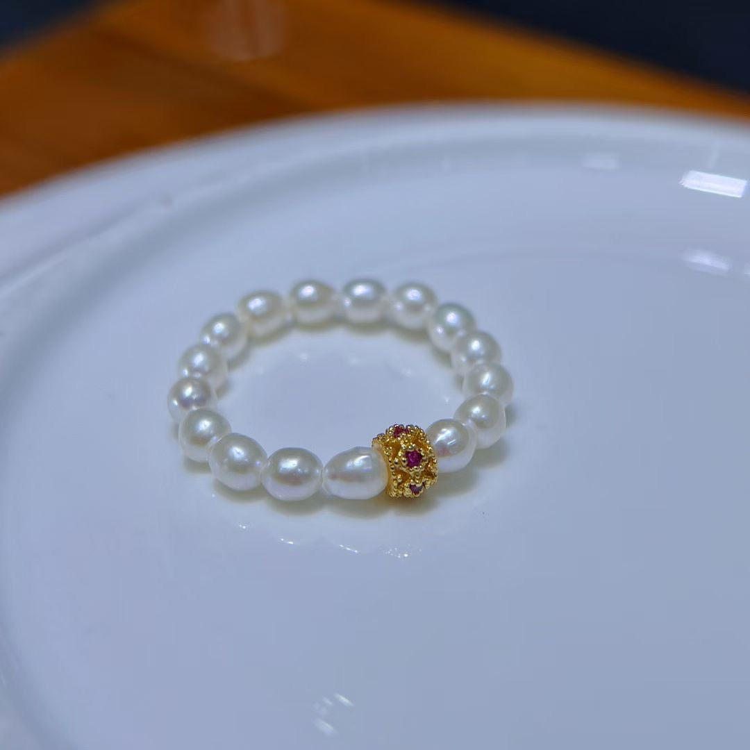 Natural Freshwater Mini Pearl Ring