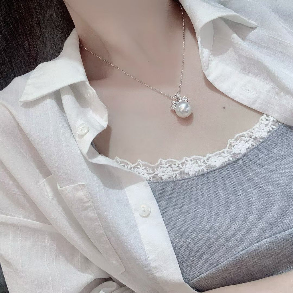 Australian South Sea Pearl Bow Pendant Necklace