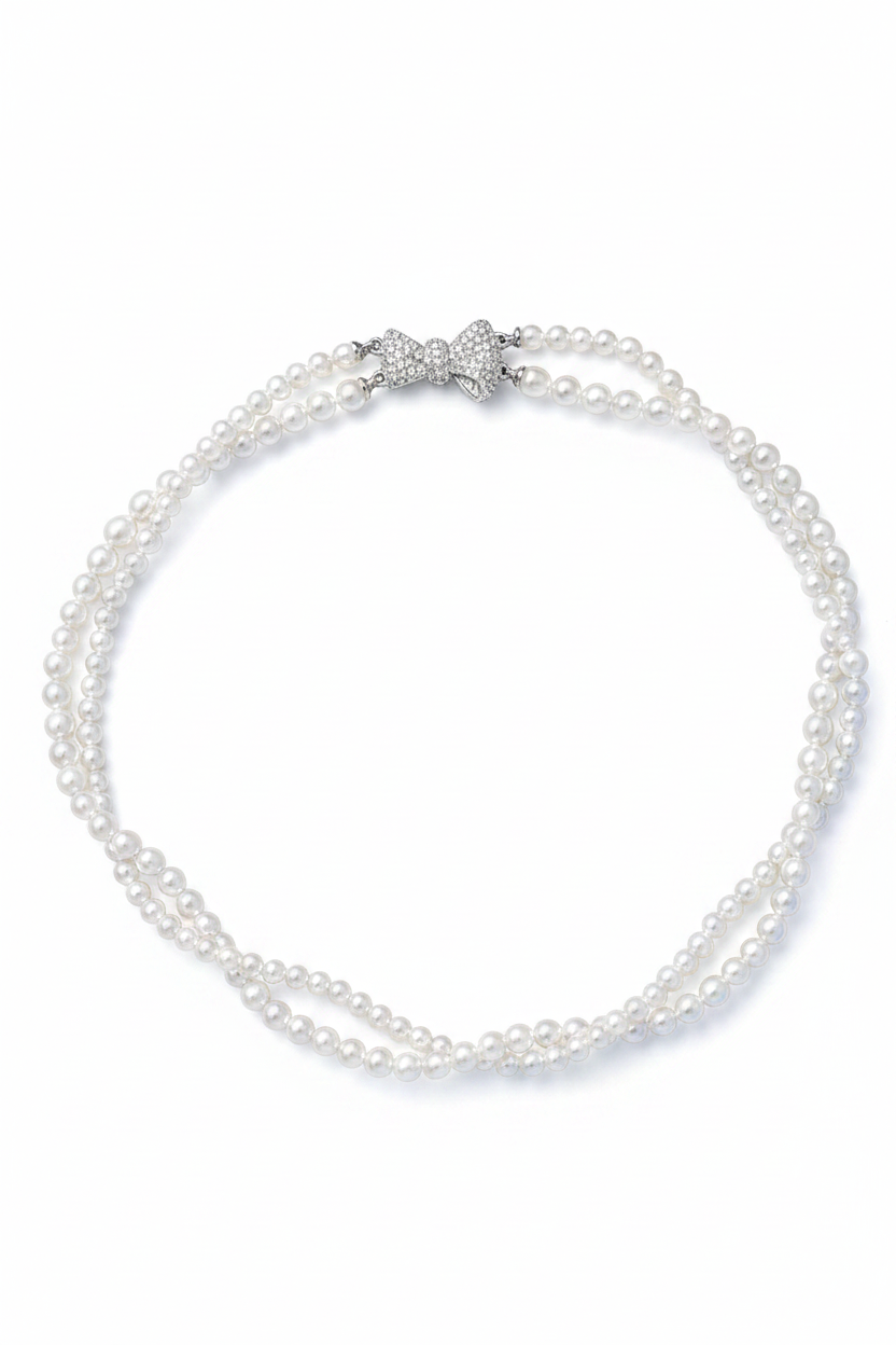 4–6mm natural freshwater double-layer pearl necklace