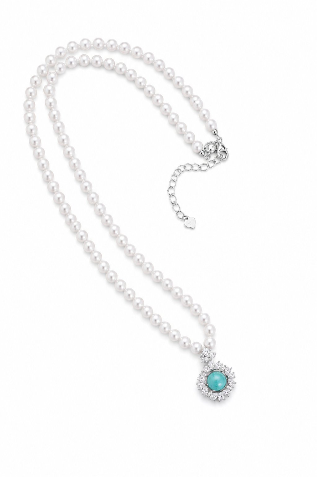 Freshwater Pearl Necklace with Amazonite Pendant