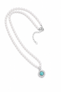 Freshwater Pearl Necklace with Amazonite Pendant