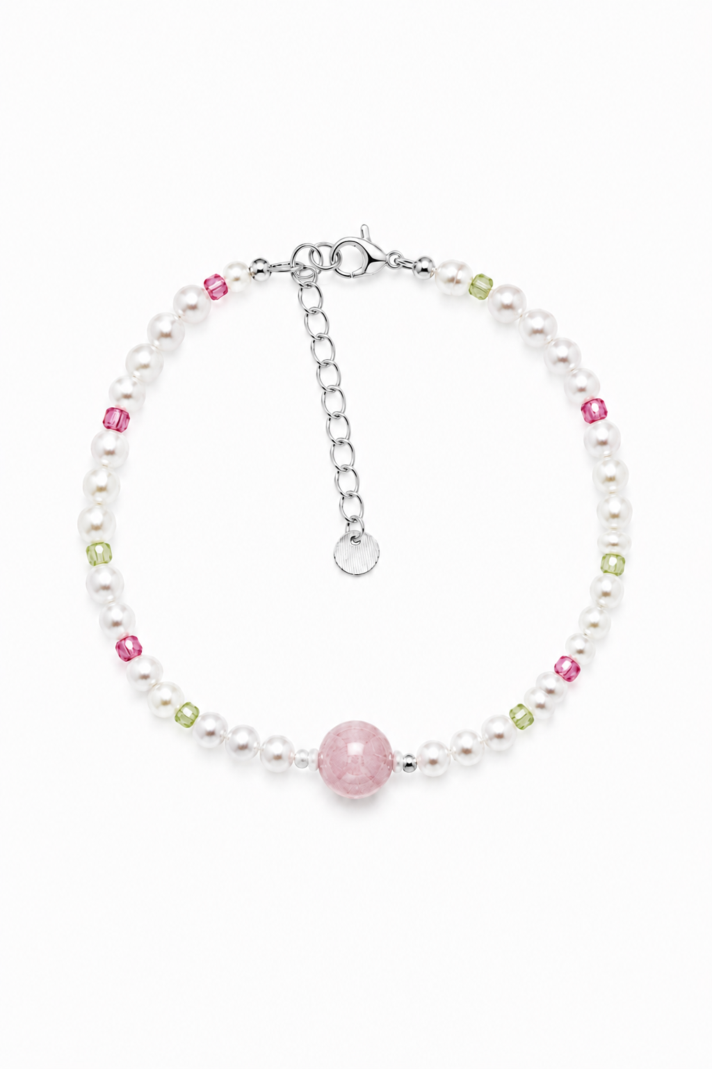 Natural Tourmaline and Freshwater Pearl Bracelet