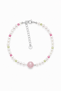 Natural Tourmaline and Freshwater Pearl Bracelet