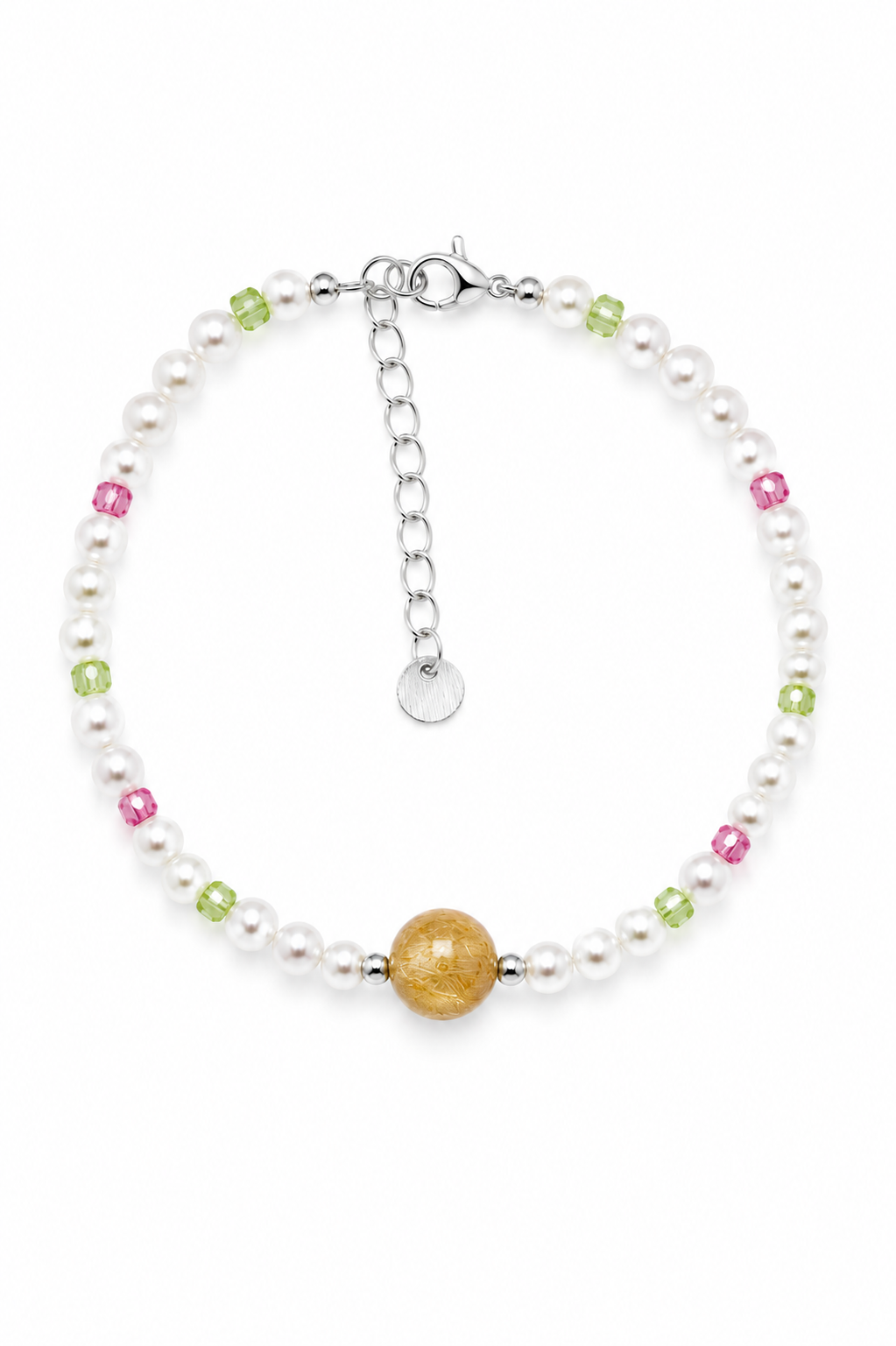 Natural Tourmaline and Freshwater Pearl Bracelet