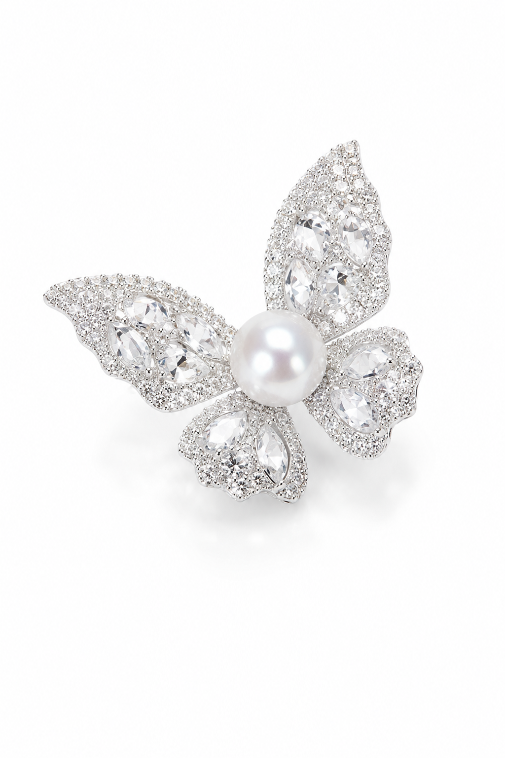 Freshwater Pearl Butterfly Brooch