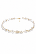 Lace Woven Natural Freshwater Pearl Choker Necklace