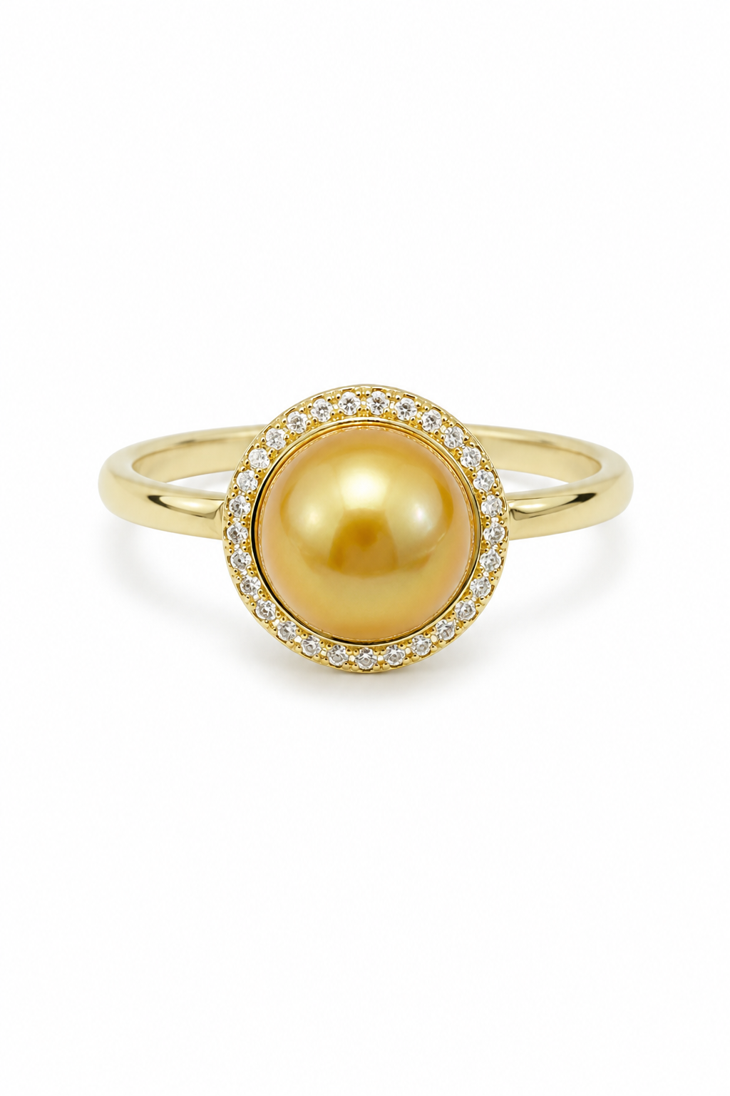 Natural South Sea Golden Baroque Pearl Ring