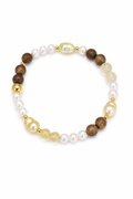 South Sea Baroque Gold Pearl & Agarwood Bracelet