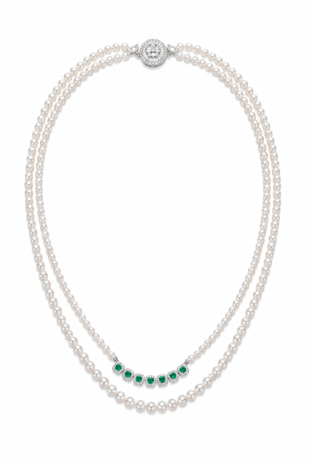 Natural Freshwater Pearl Double Layer Long Necklace