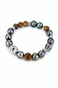 Tahitian Baroque Pearl and Agarwood Bracelet
