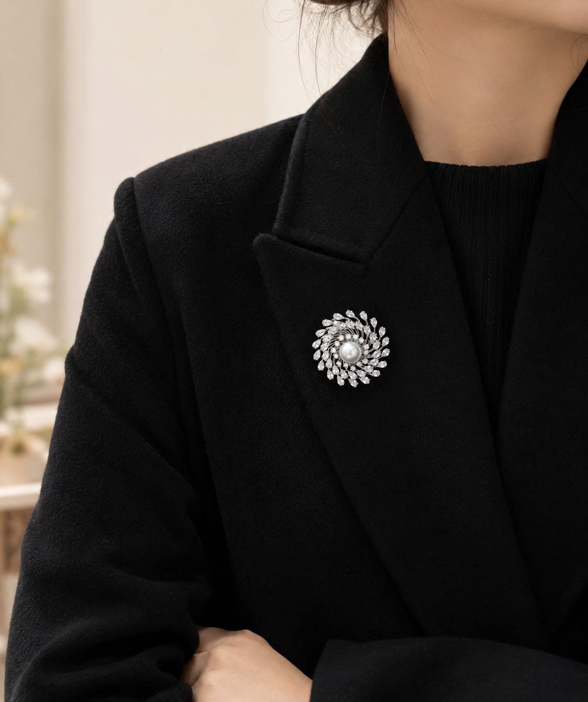Freshwater Pearl Floral Brooch