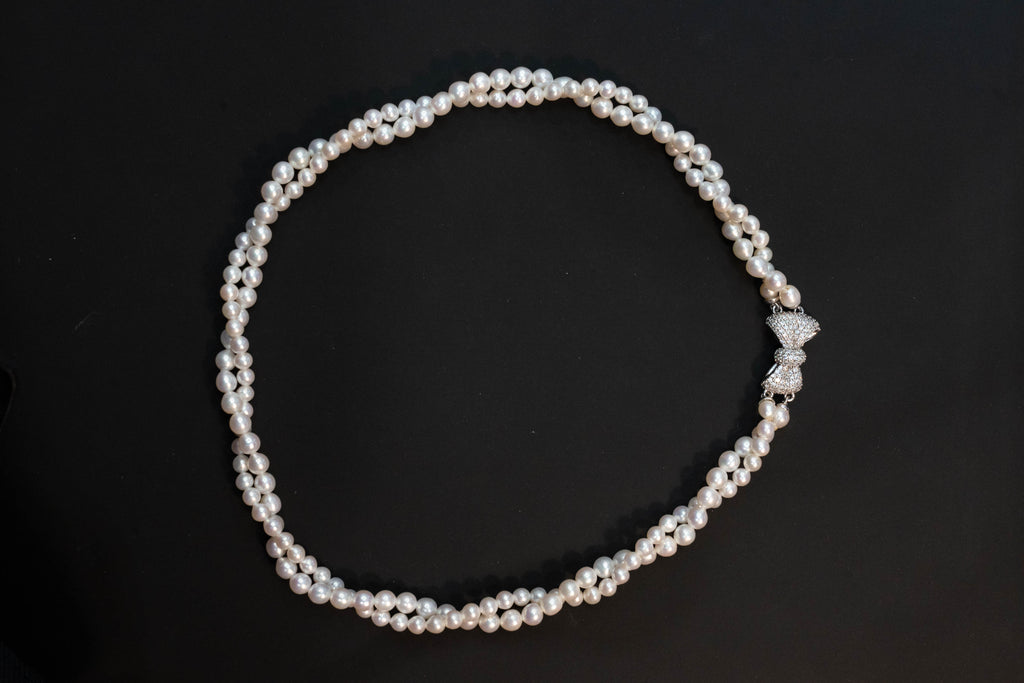 4–6mm natural freshwater double-layer pearl necklace