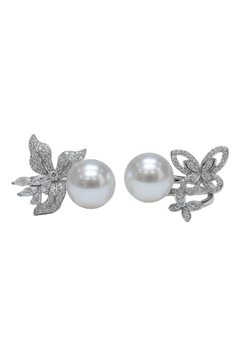 Modern Natural Freshwater Pearl Ring in S925 Sterling Silver