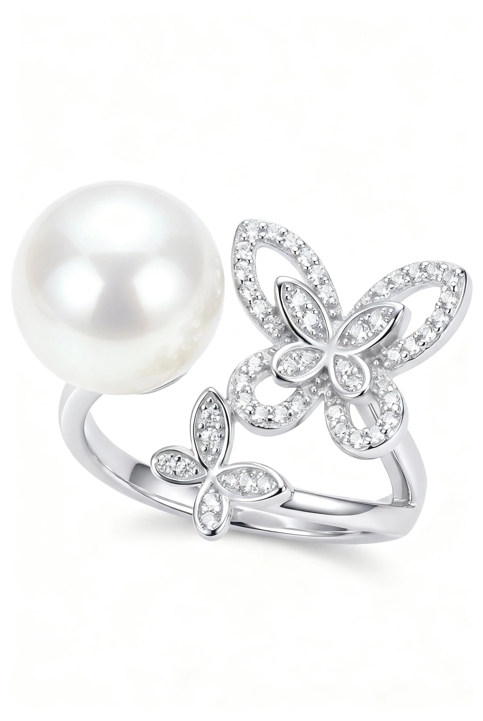 Modern Natural Freshwater Pearl Ring in S925 Sterling Silver