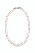 Versatile Double-row natural freshwater pearl necklace with an S925 sterling silver clasp