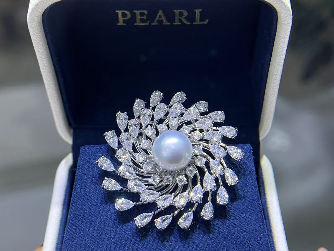 Freshwater Pearl Floral Brooch