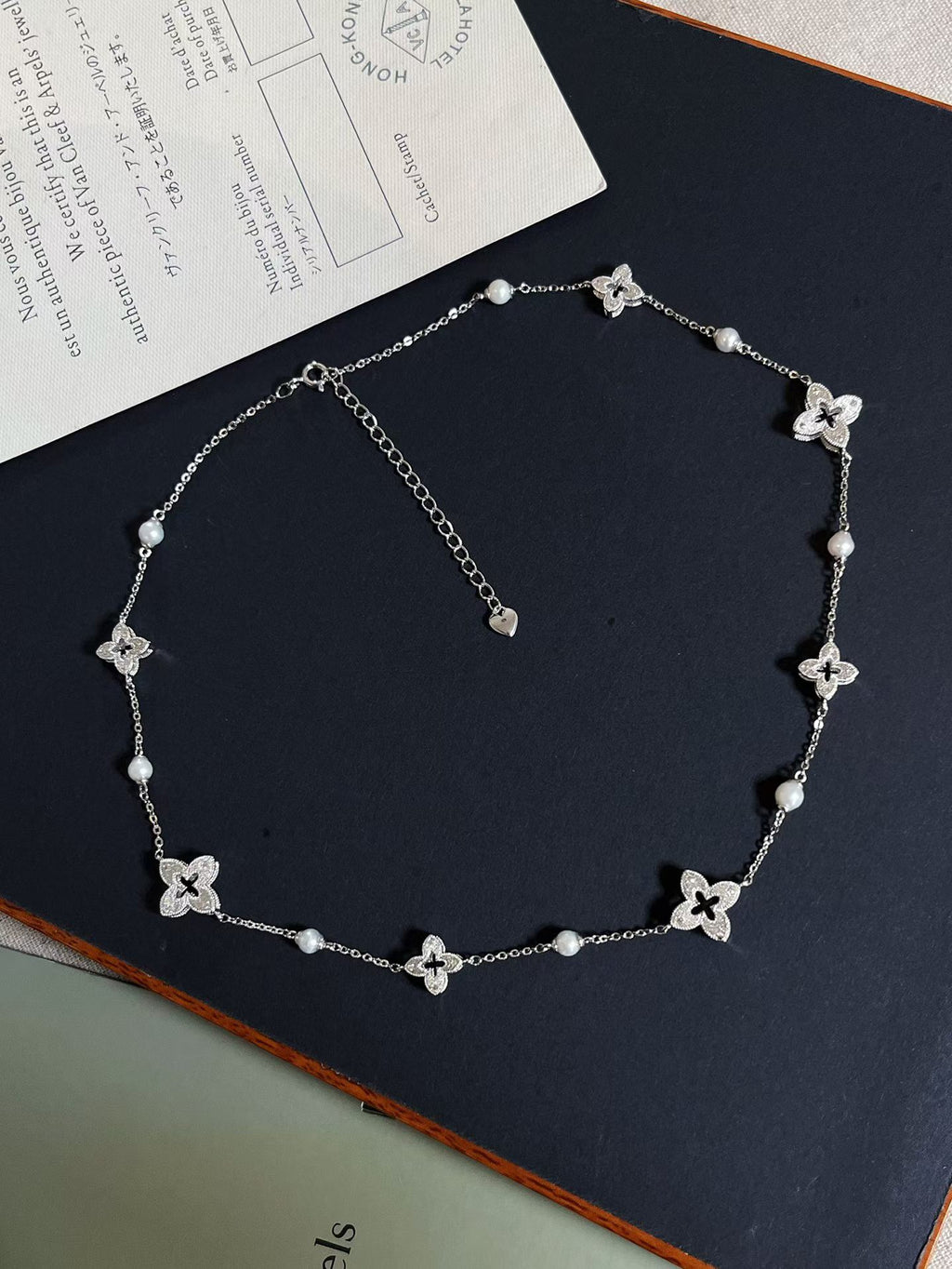 Freshwater Pearl Four-Leaf Clover Necklace