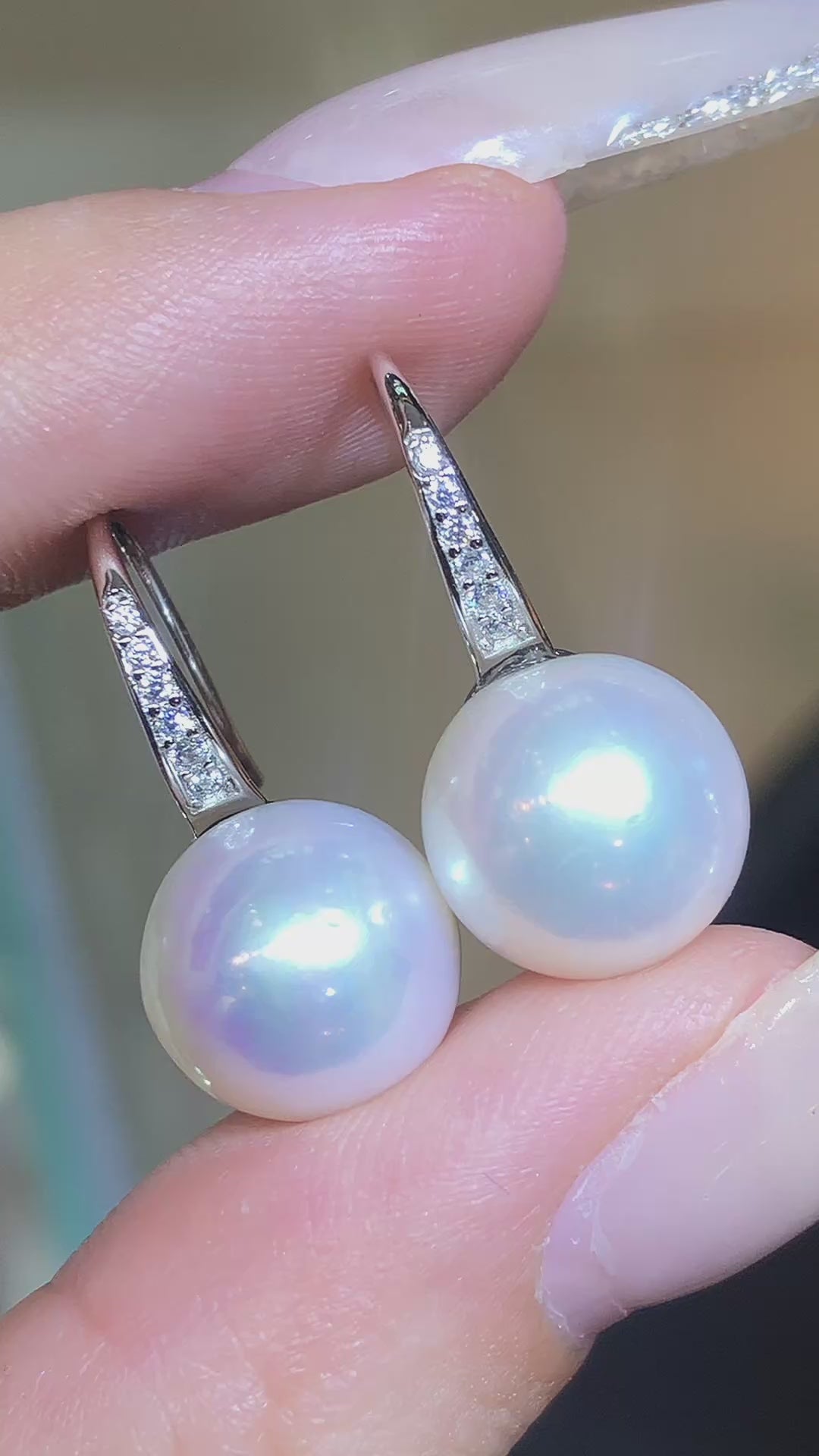 Natural Freshwater Pearl Sterling Silver Stud Earrings
